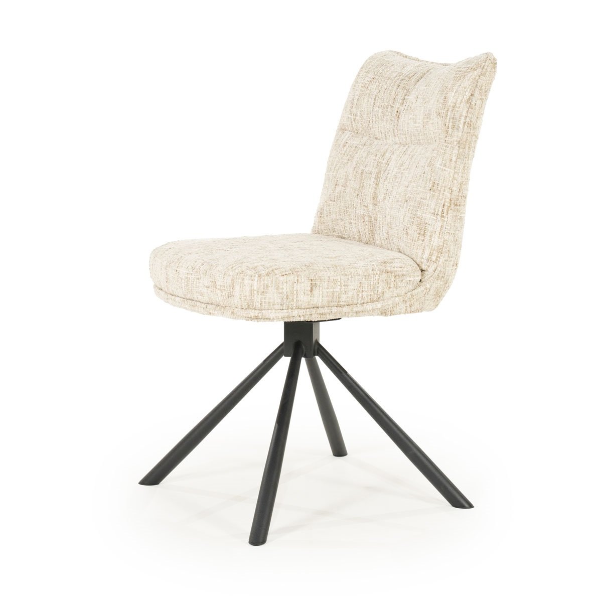 Drehstuhl Ferre Stoff beige Vierfußstuhl Esszimmerstuhl