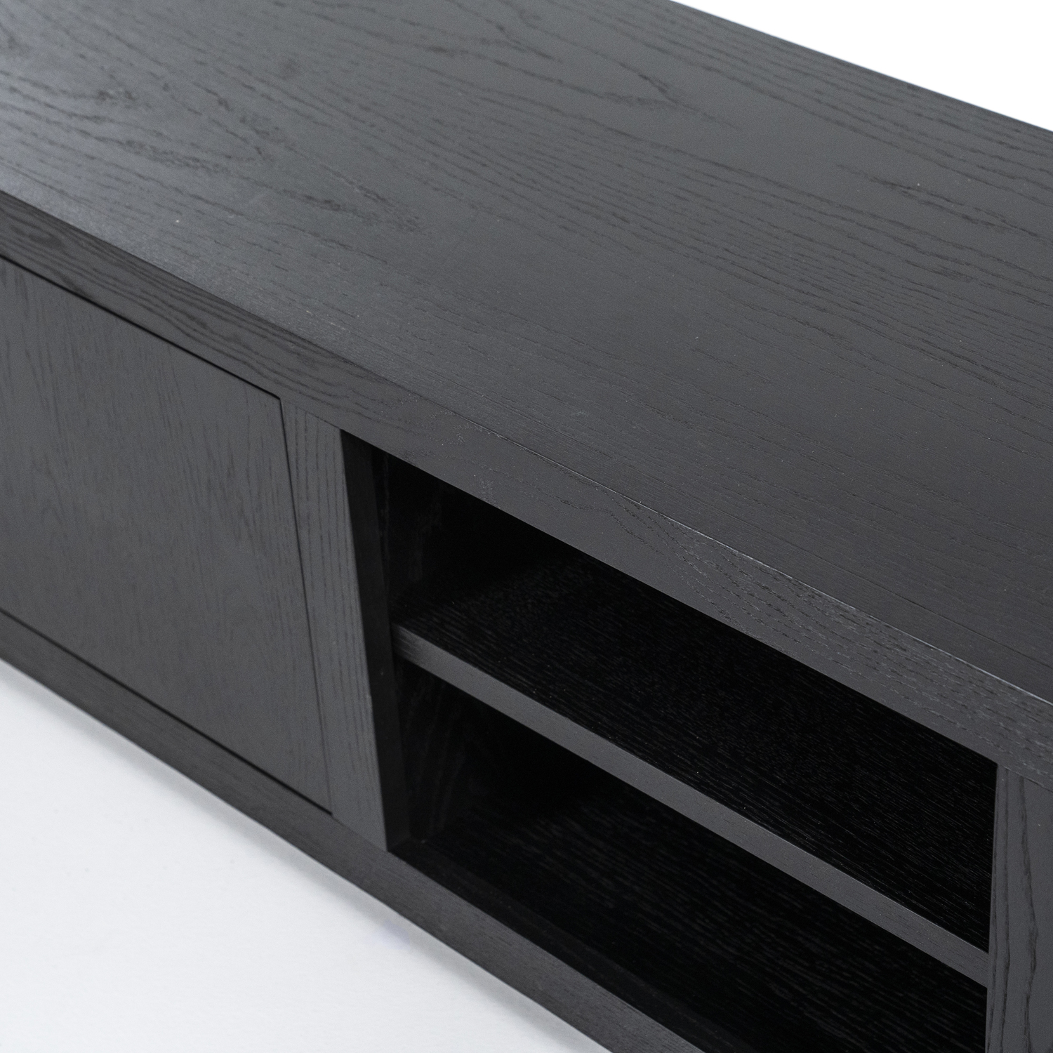 TV Möbel Helsinki B 200 cm Eiche schwarz Lowboard