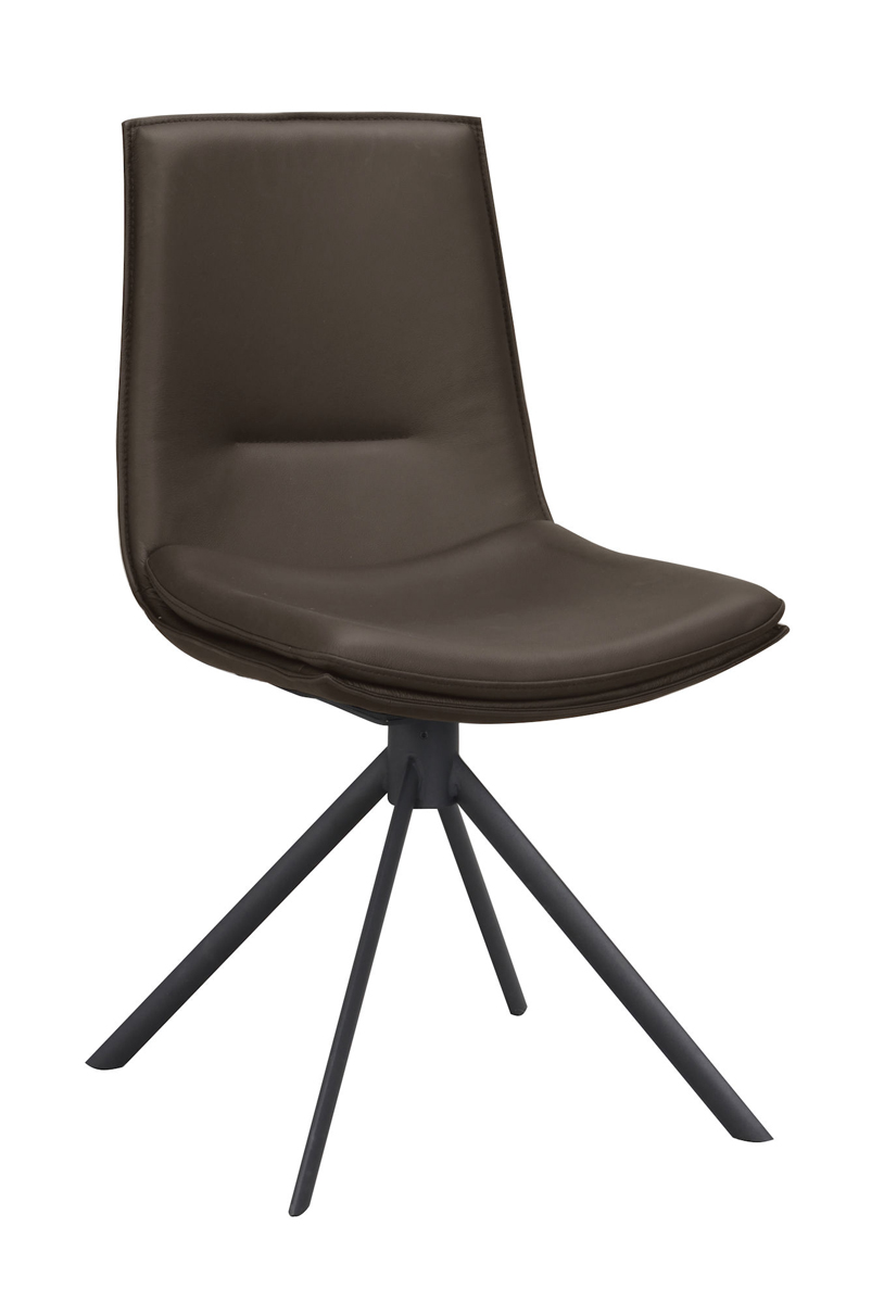 Esszimmerstuhl RAPPO Leder drehbar Drehstuhl braun