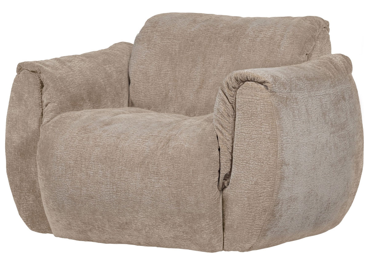 Sessel BAGGY drehbar 3D Chenille sandfarben