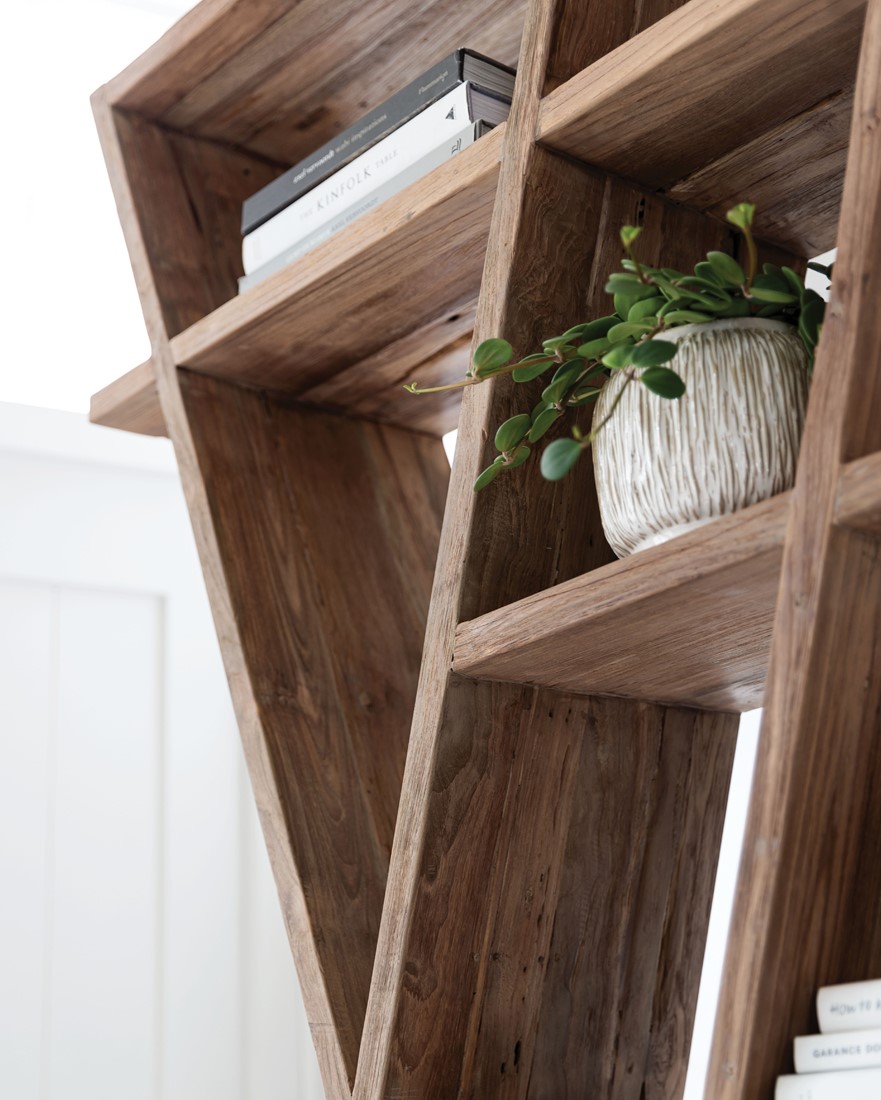 DTP Home Bücherregal Zorro H 200 cm Teak Massivholz Regal Schrank