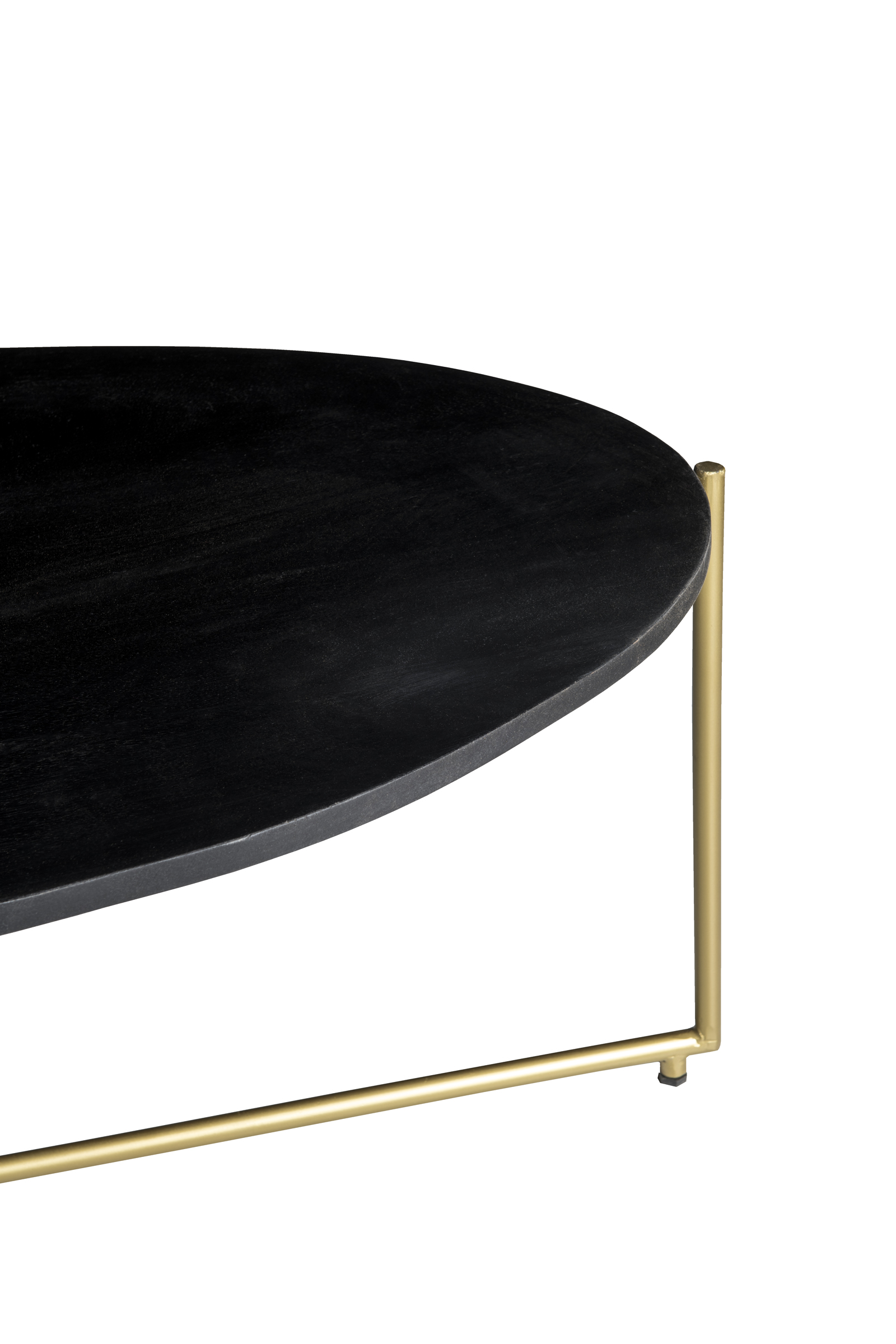 Couchtisch Anthony oval 110 x 40 cm Mangholz schwarz gold