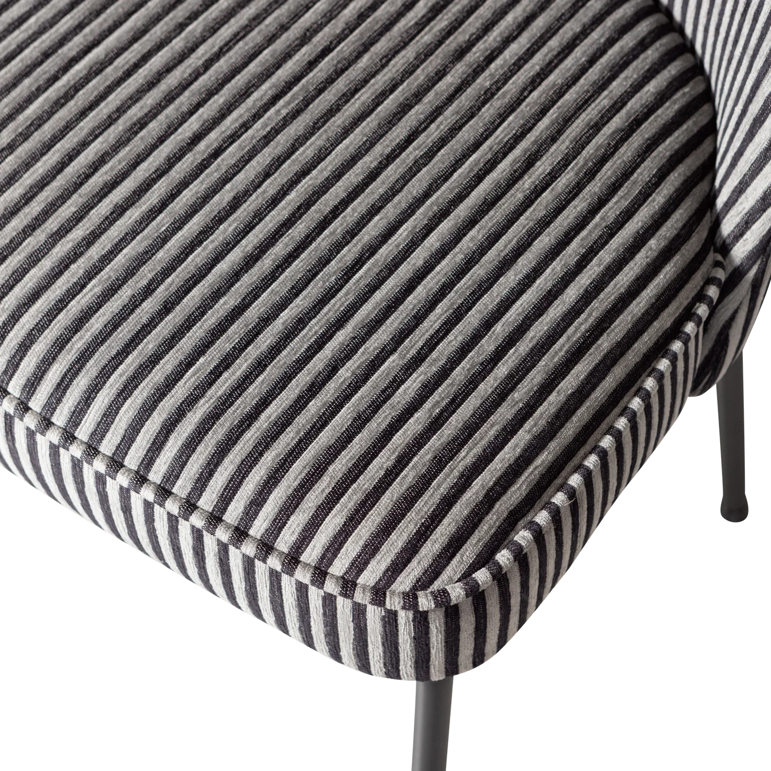 2er Set Esszimmerstuhl Vogue Webstoff Streifendesign schwarz grau 