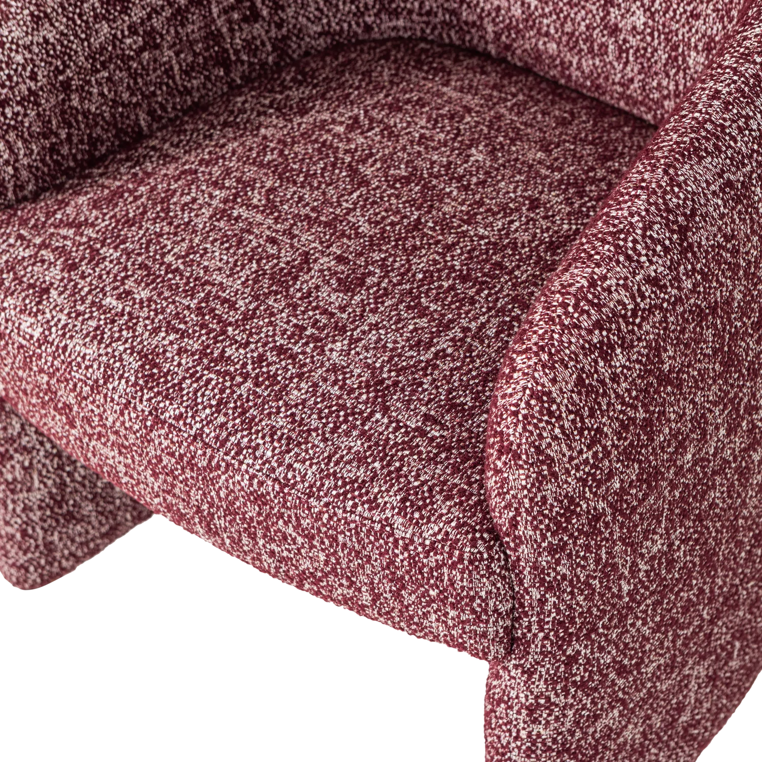 Armlehnstuhl CORDO auf Rollen Melange Stoff burgunderrot