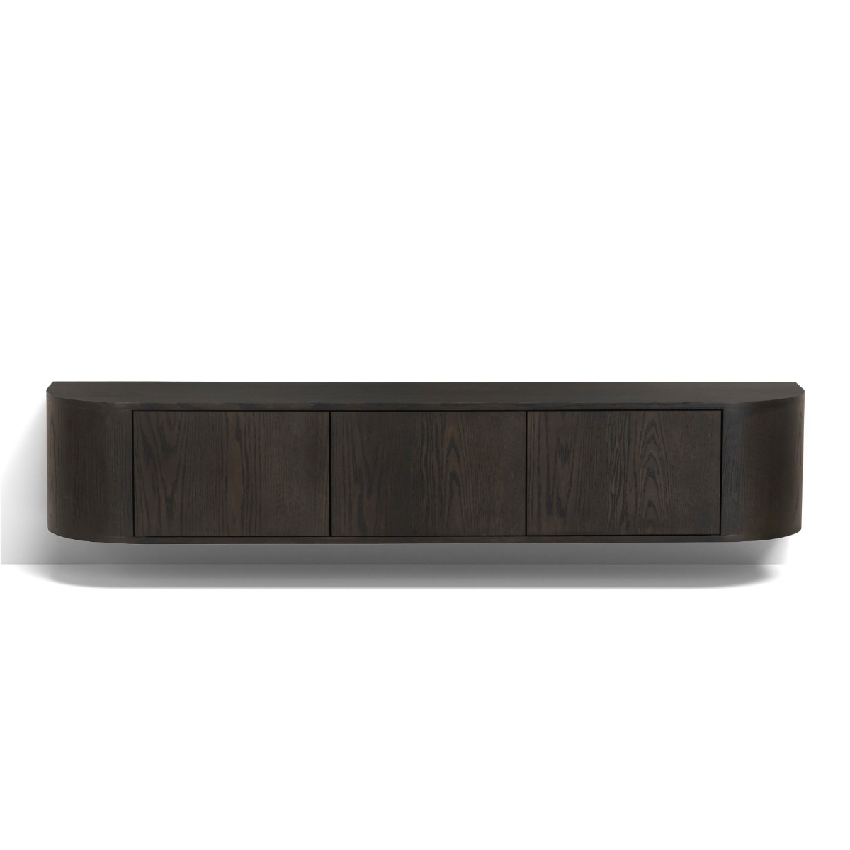 TV Möbel Lowboard Novero 180 cm schwebend Eichenholzfurnier Espresso braun Kommode