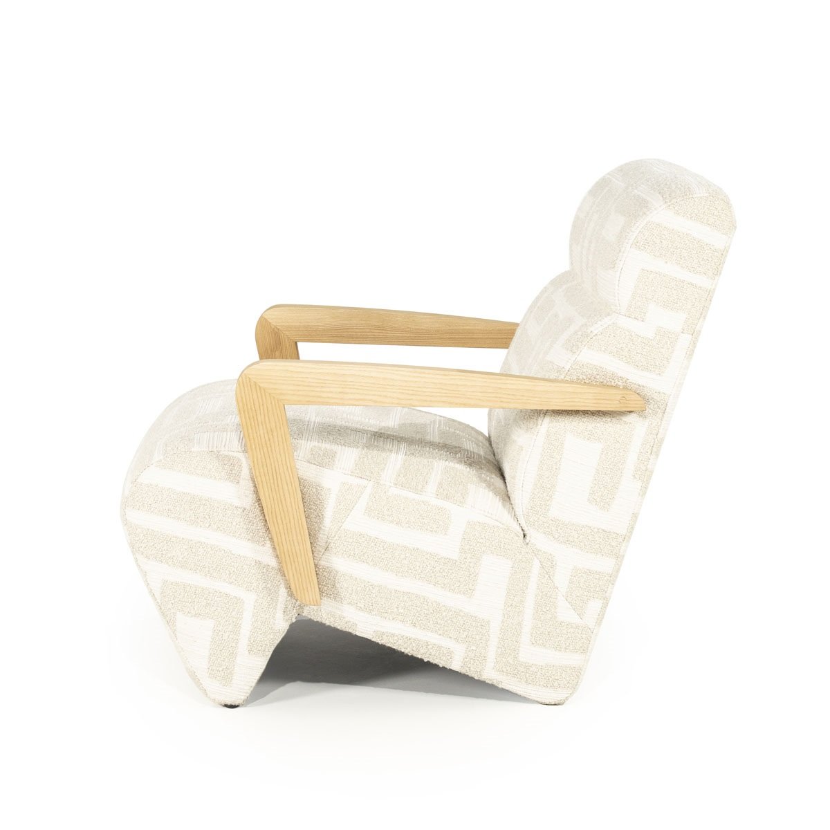 Sessel Olek Eschenholz Stoff beige Libre Relaxsessel Fernsehsessel