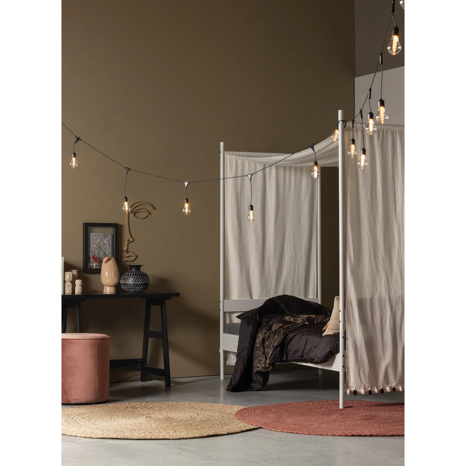 Hocker Sitzhocker SARA H 46 cm Samt Velvet altrosa