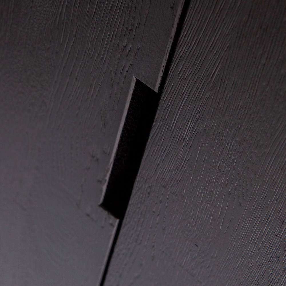 Hochschrank Schrank Silas H 210 cm Eiche schwarz