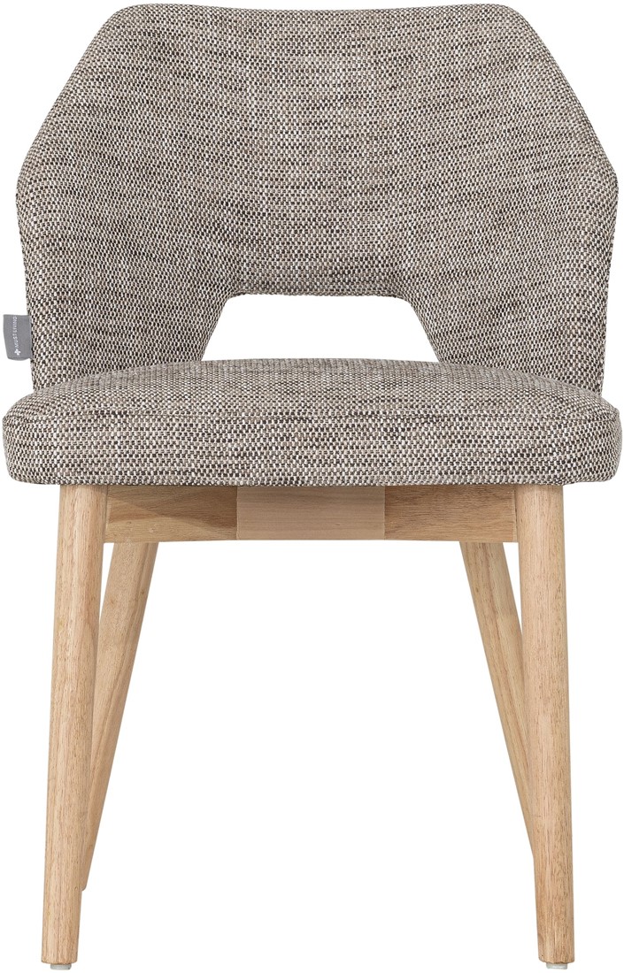 Esszimmerstuhl Blossom Stoff braun Eichenholz Vierfußstuhl