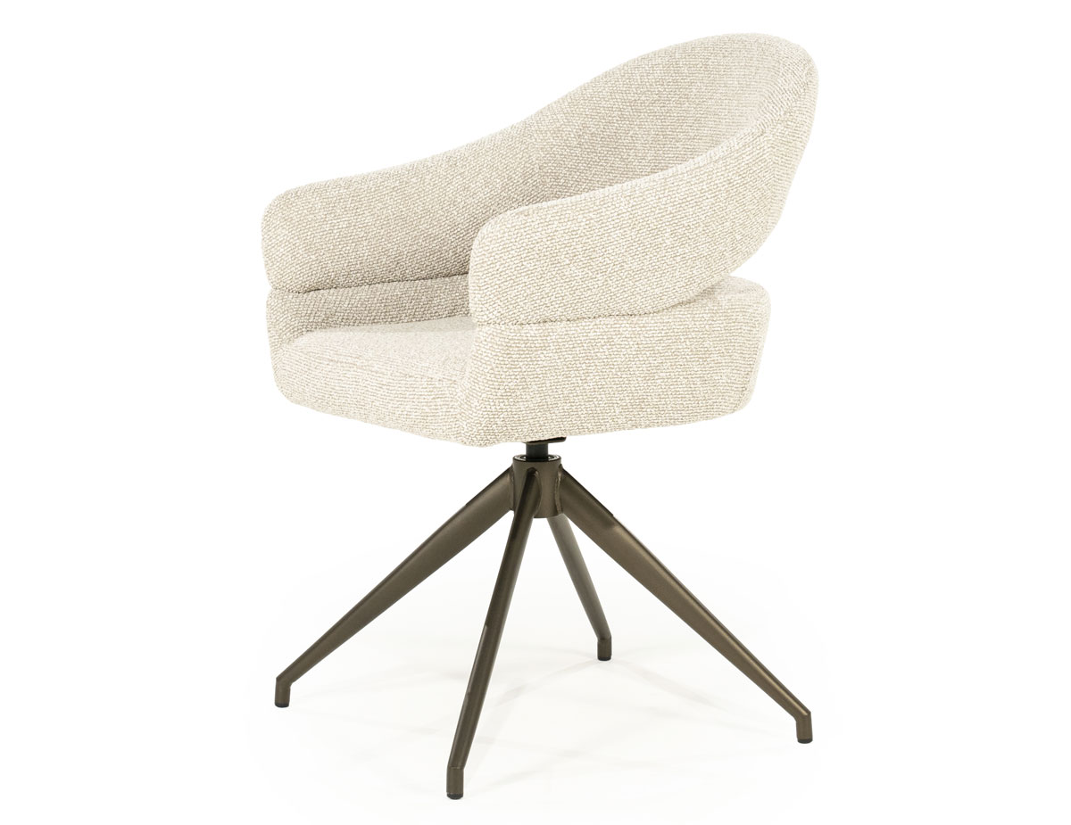 Armlehnstuhl Hailey Drehstuhl Stoff beige