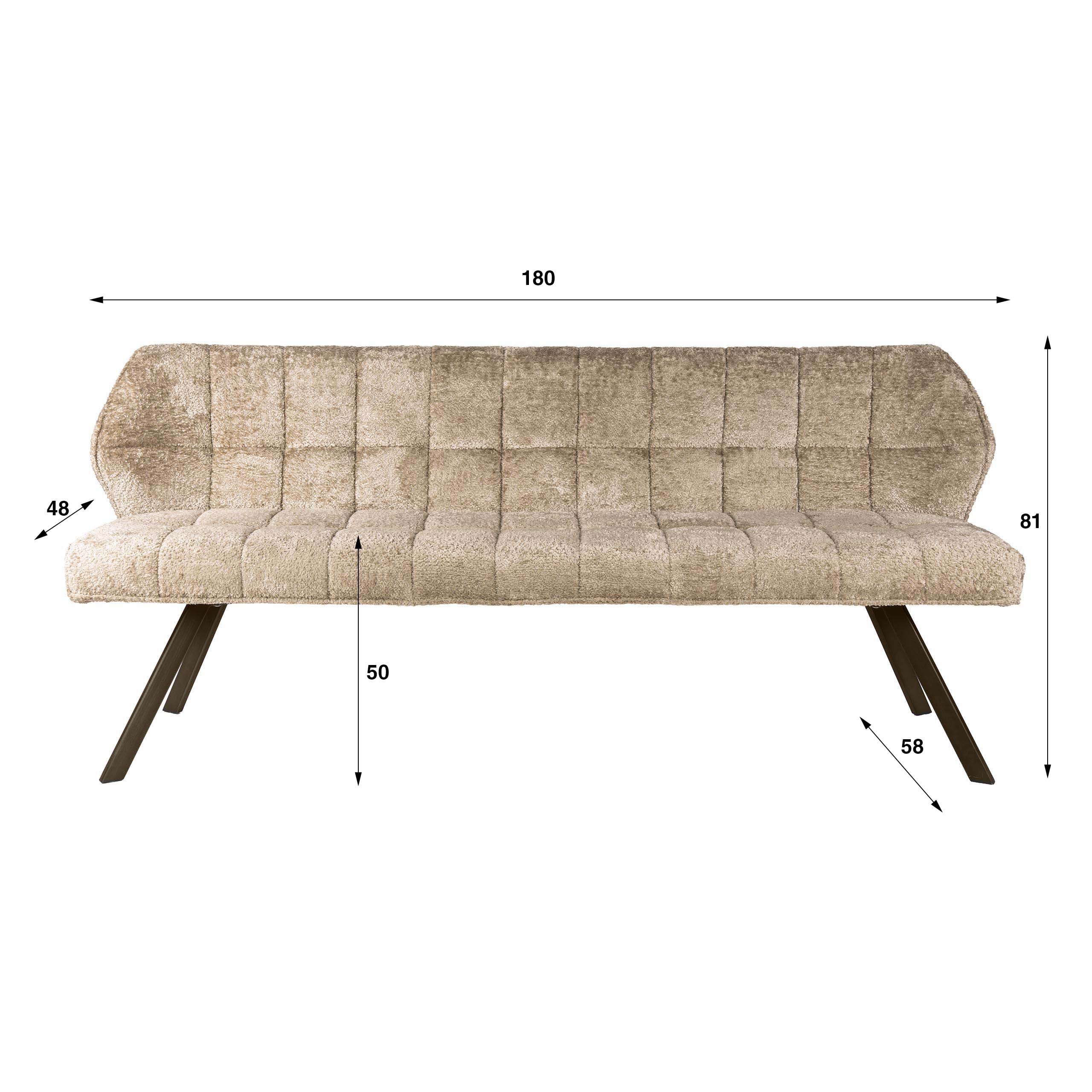 Esszimmerbank Fino Soft-Teddy sand Beine braun