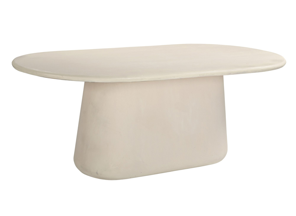 Esstisch NAOMI oval 240 x 100 cm beige Beton Ciré