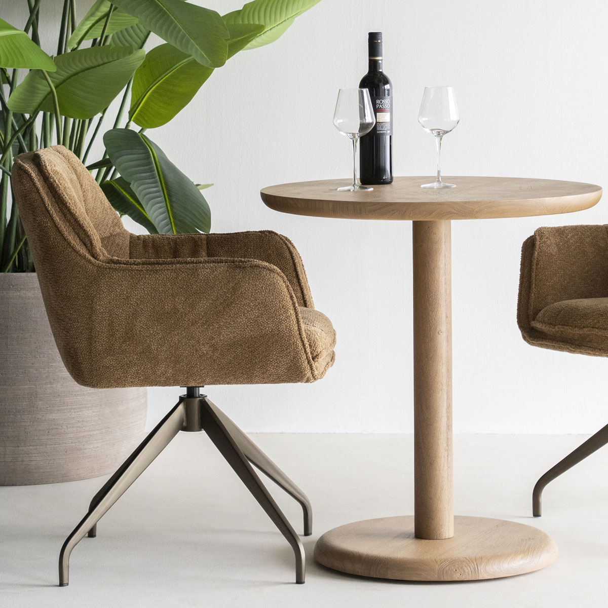 Bistrotisch Florent rund Ø 70 cm Mango Massivholz brauntöne