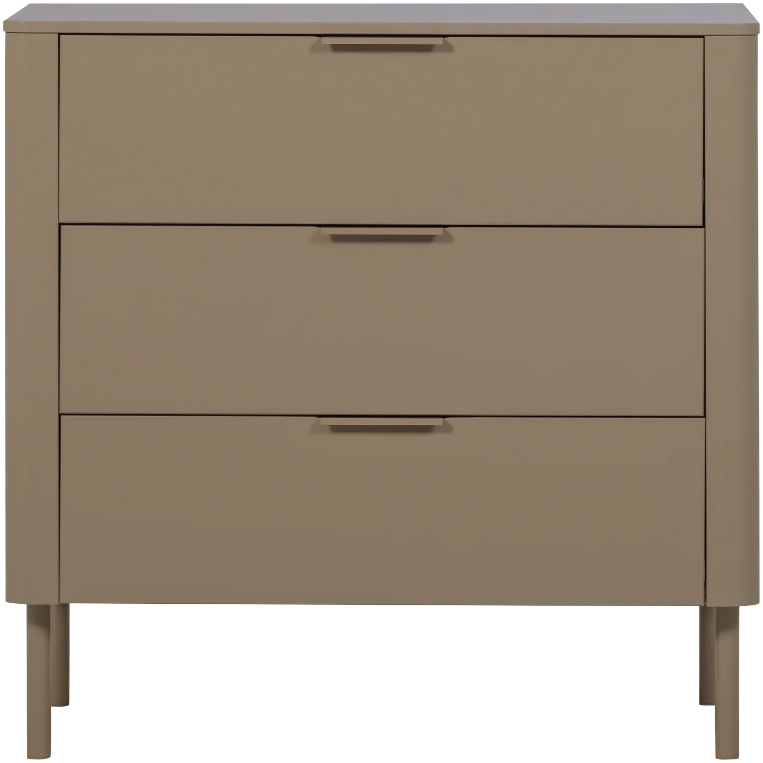 Kommode GUNNAR 94 cm mit 3 Schubladen Kiefernholz schlammfarben