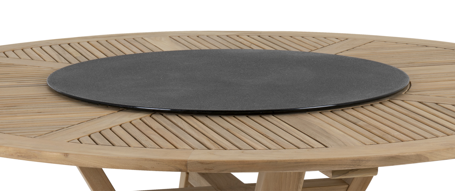 Gartentisch Teaholz Circus Ø 180 cm rund mit Drehplatte