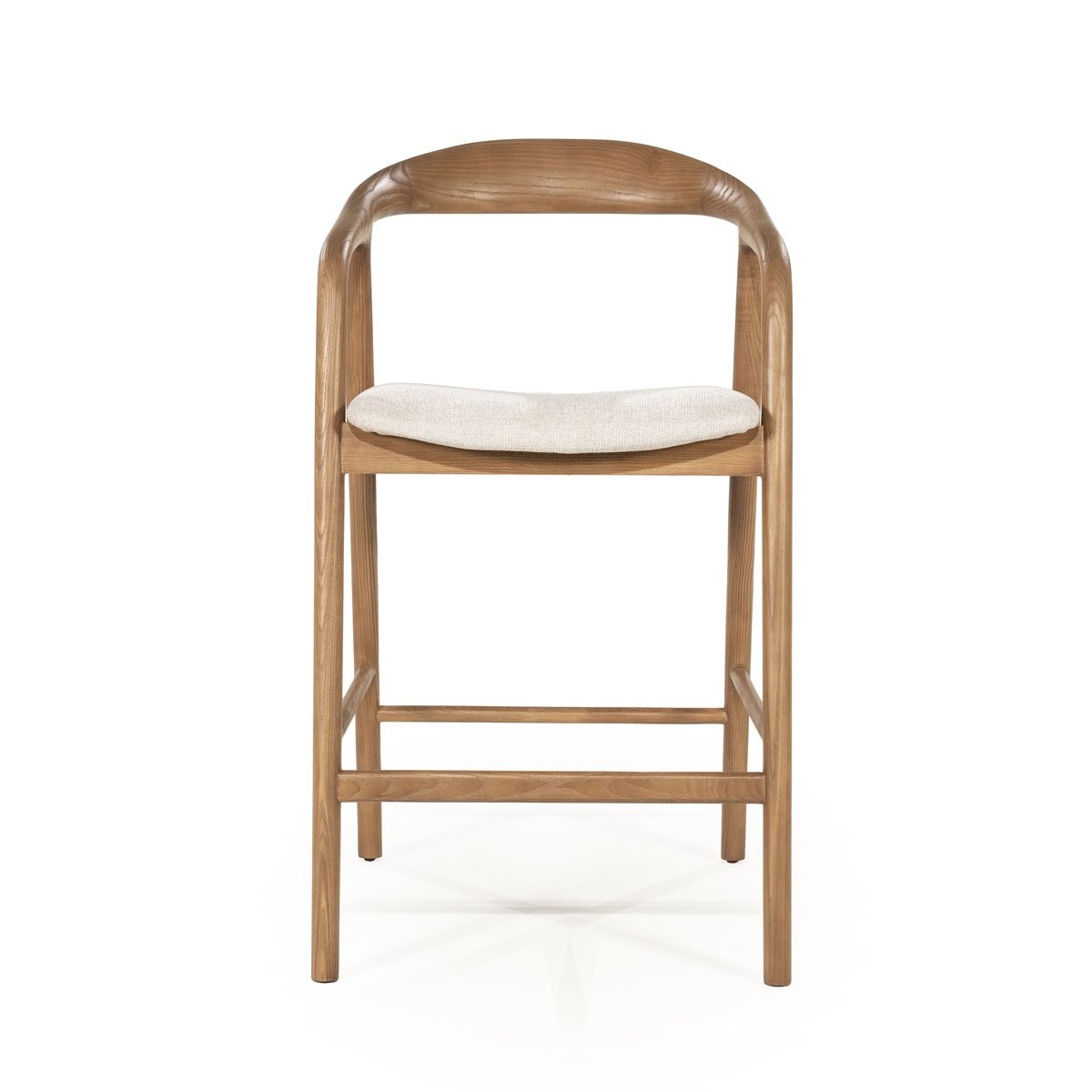 Barstuhl Rayven SH 65 cm Barhocker Esche Massivholz Bezug beige