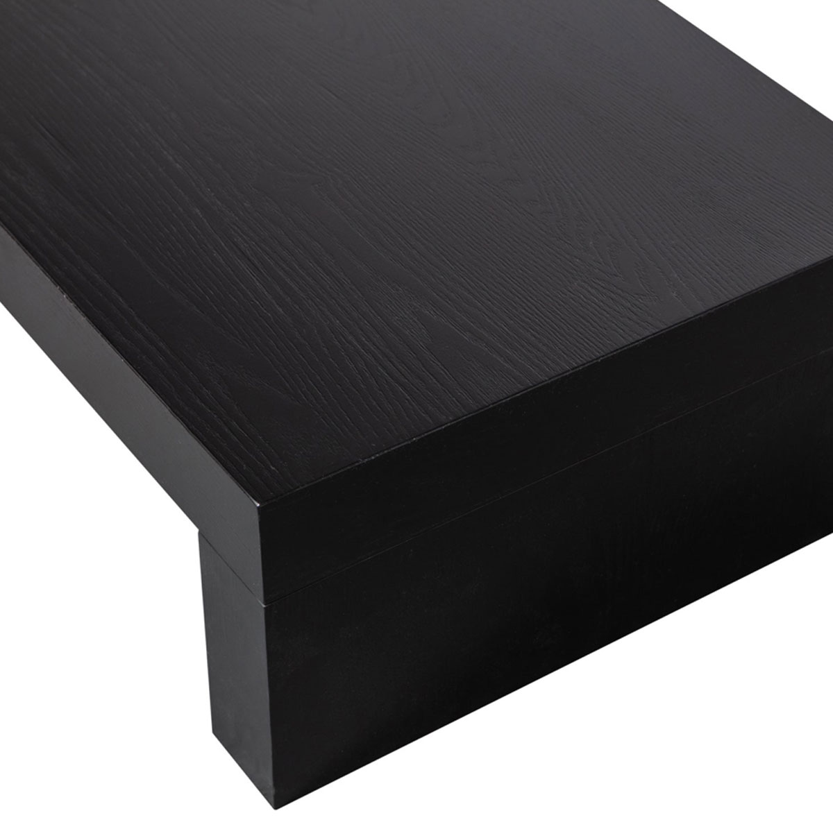 Couchtisch MARTE 120 x 50 cm grobes Strukturholz schwarz