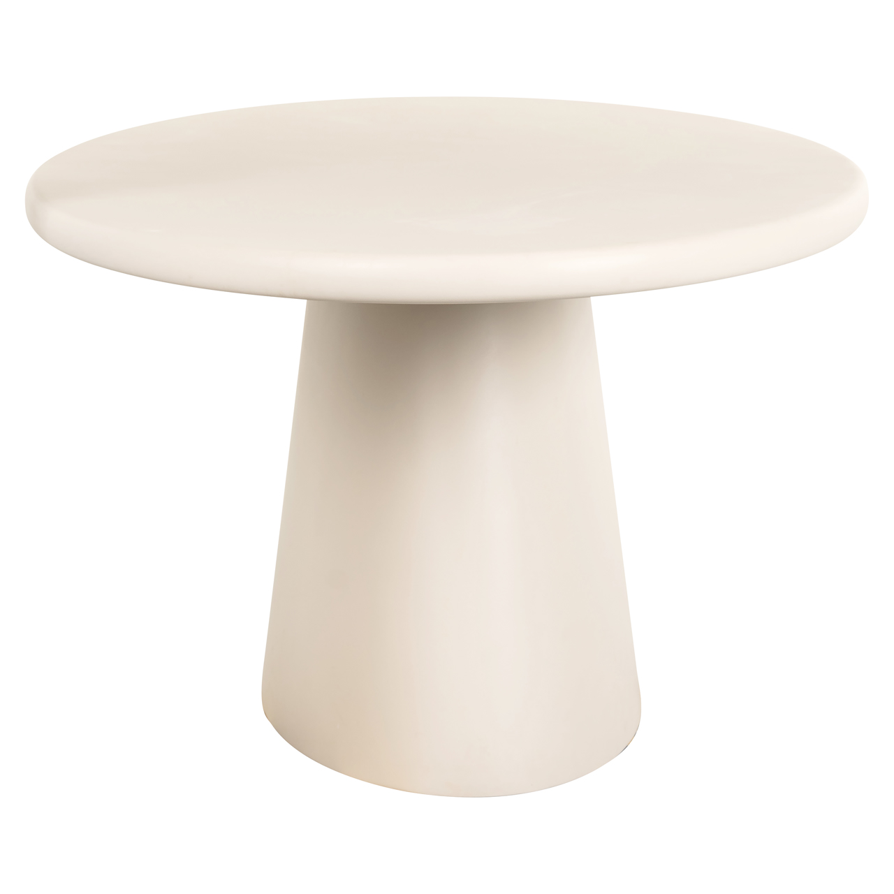 Esstisch CLAYTON 220 cm beige organisch oval mit Säulenfuß  