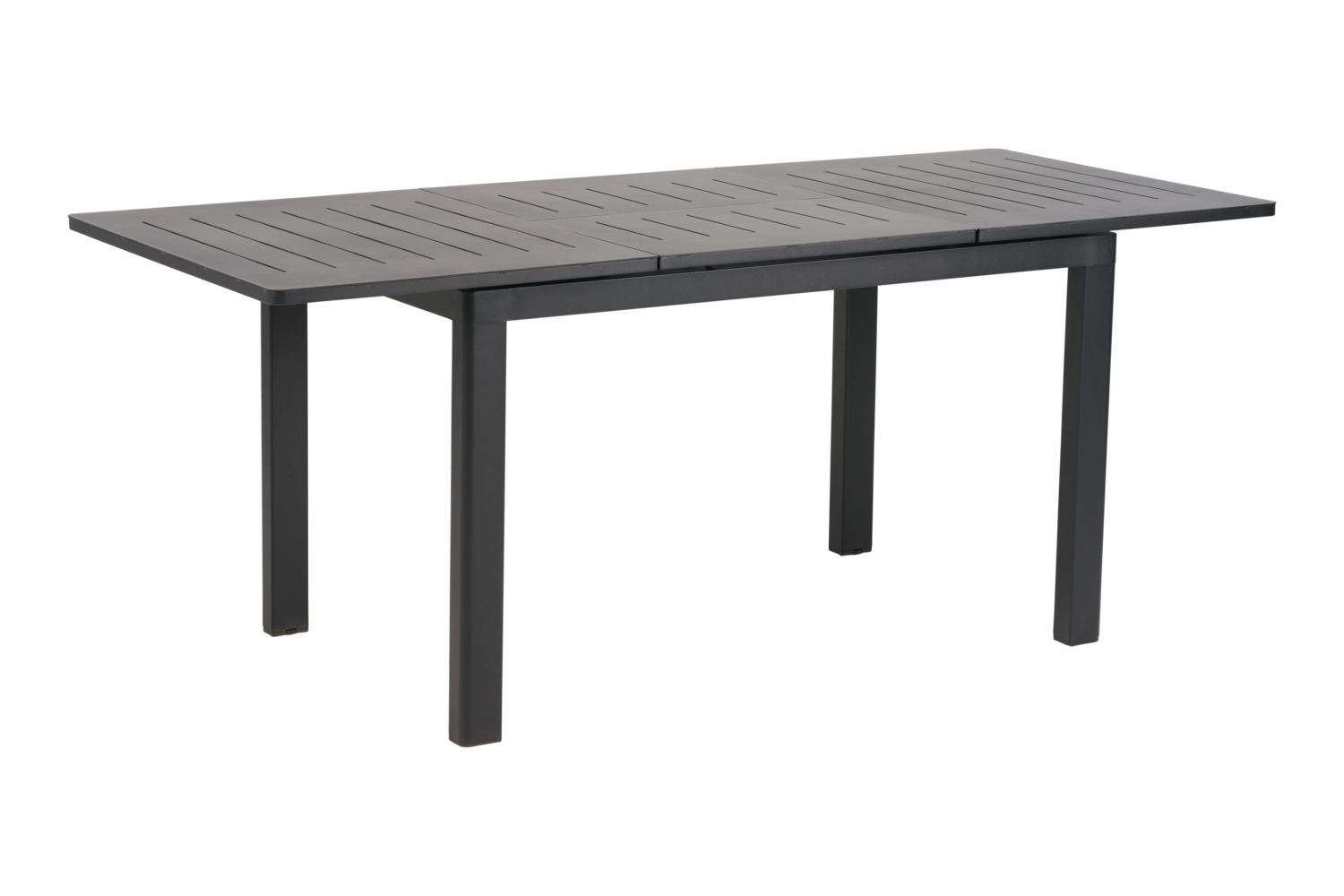 Gartentisch LOMMA schwarz ausziehbar 132 bis 192 x 80 cm Aluminium