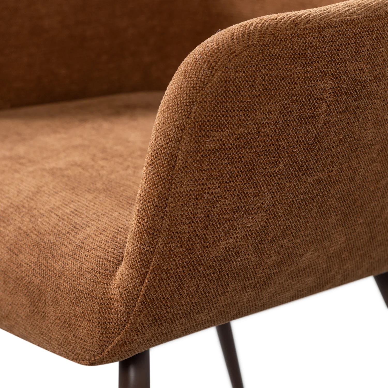 2er Set Esszimmerstuhl mit Armlehnen JENNY Webstoff braun