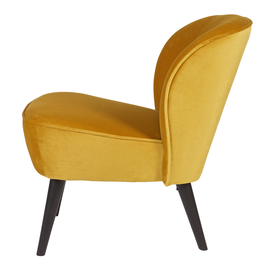 woood Sessel SARA Samt ockergelb