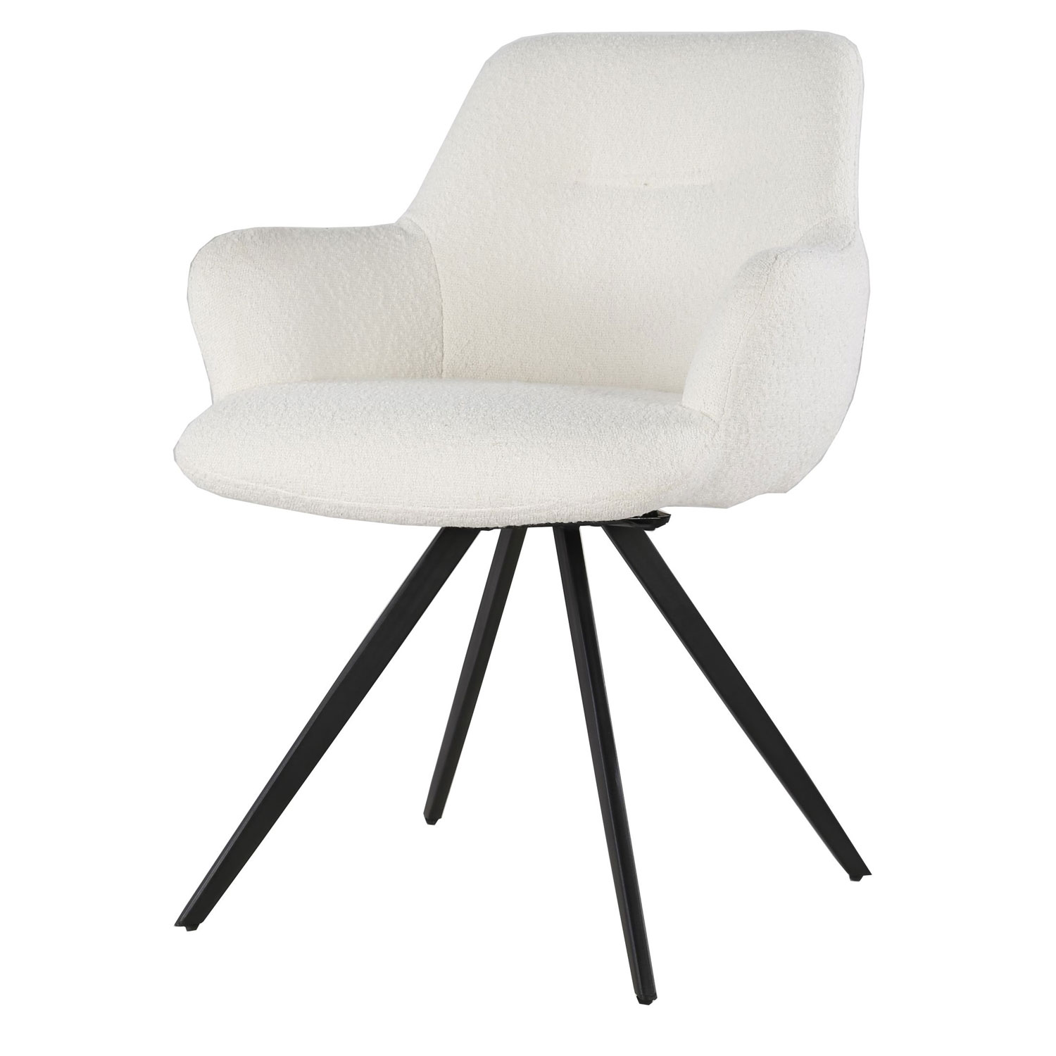 Esszimmerstuhl Doreen drehbar Boucle weiss