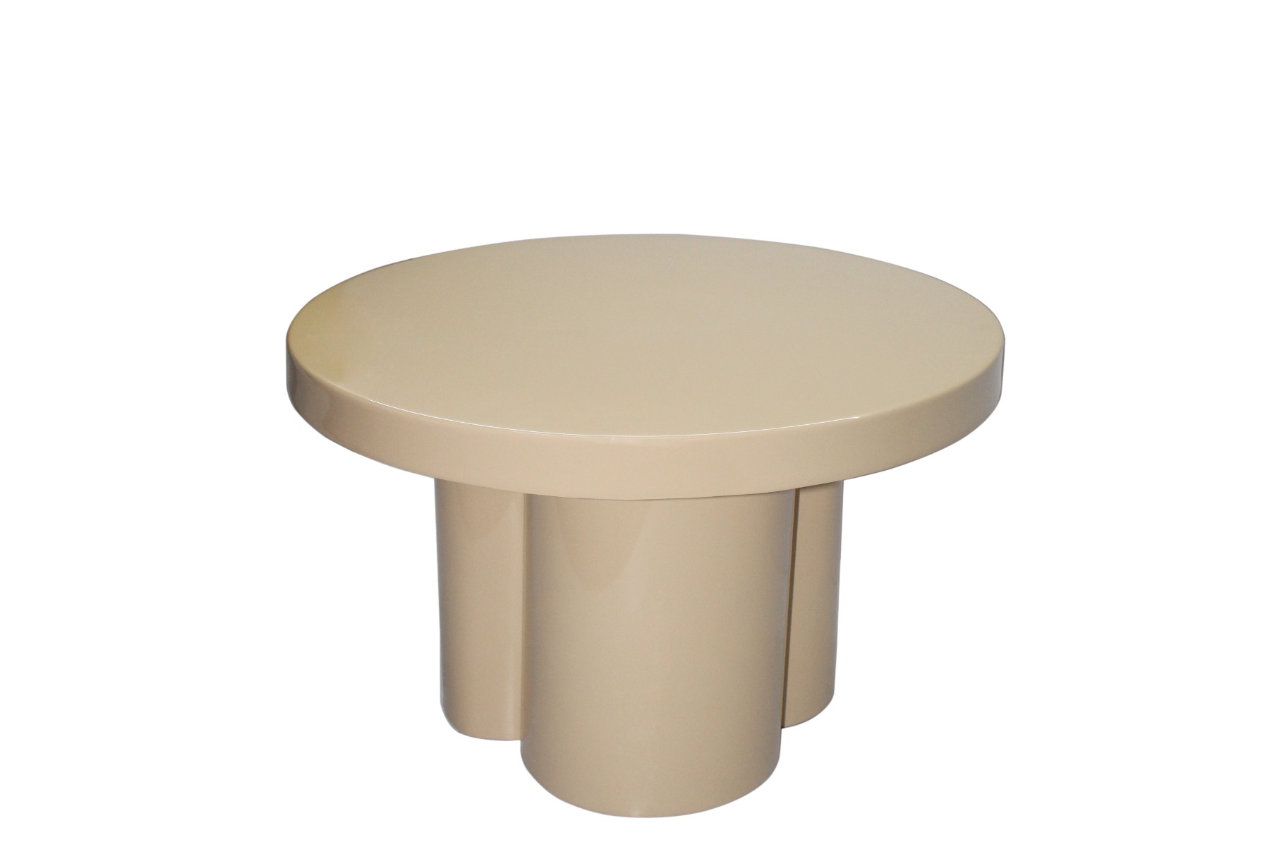 Couchtisch Noa rund Ø 56 cm Metall beige Anstelltisch Sofatisch Beistelltisch 