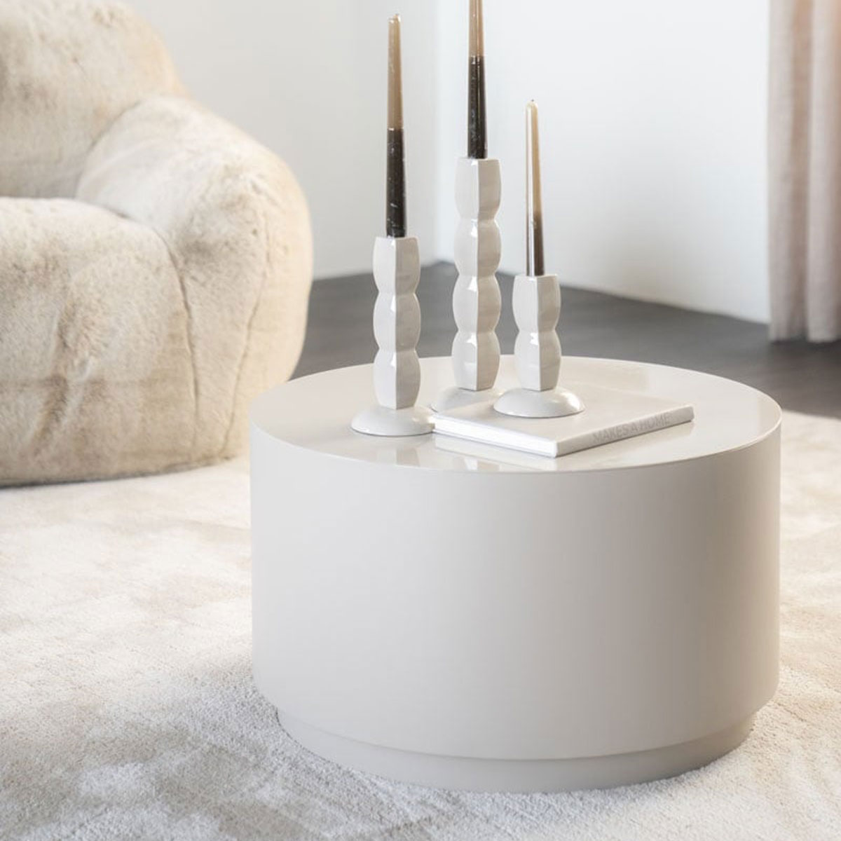 Beistelltisch Mesita Ø 60 cm Metall taupe