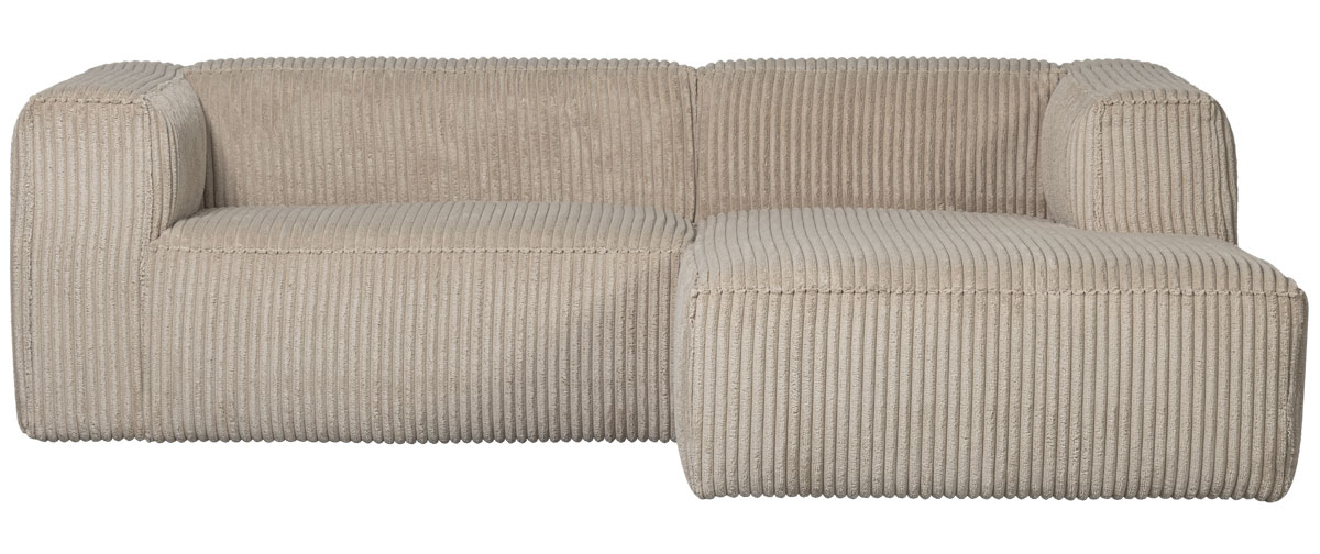 Ecksofa BEAN Ribcord Travertin Longchair rechts