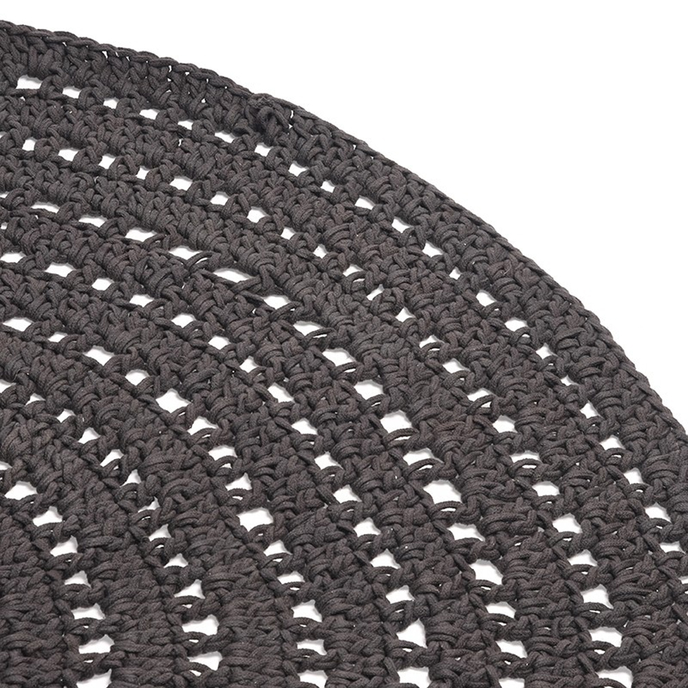 Vintage Teppich Knitted Ø 150 cm Carpet Teppiche Landhausteppich Baumwolle