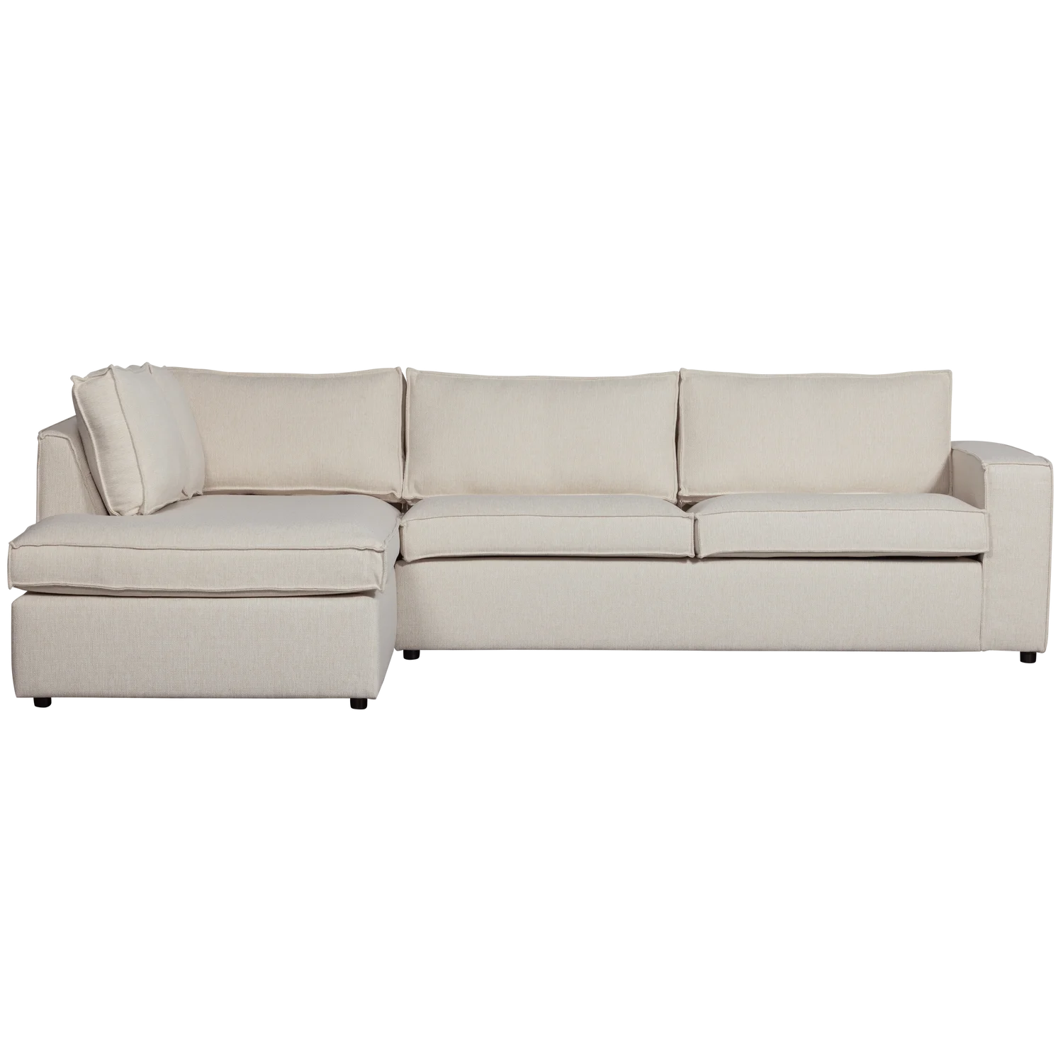 Ecksofa Sofa THOMAS Bezug Webstoff natur Chaiselongue links