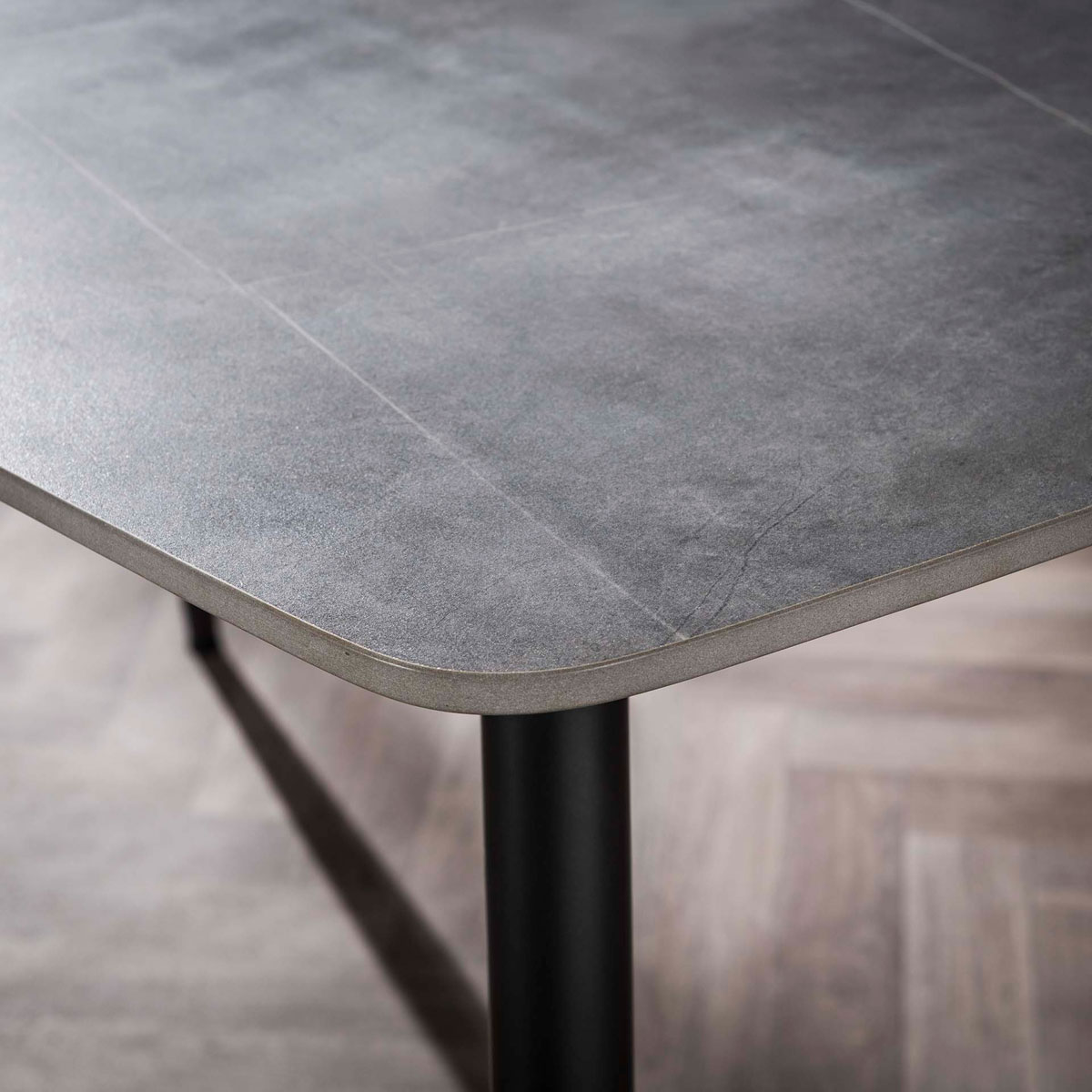 Esstisch BLACKO 140 x 80 cm Keramik hellgrau
