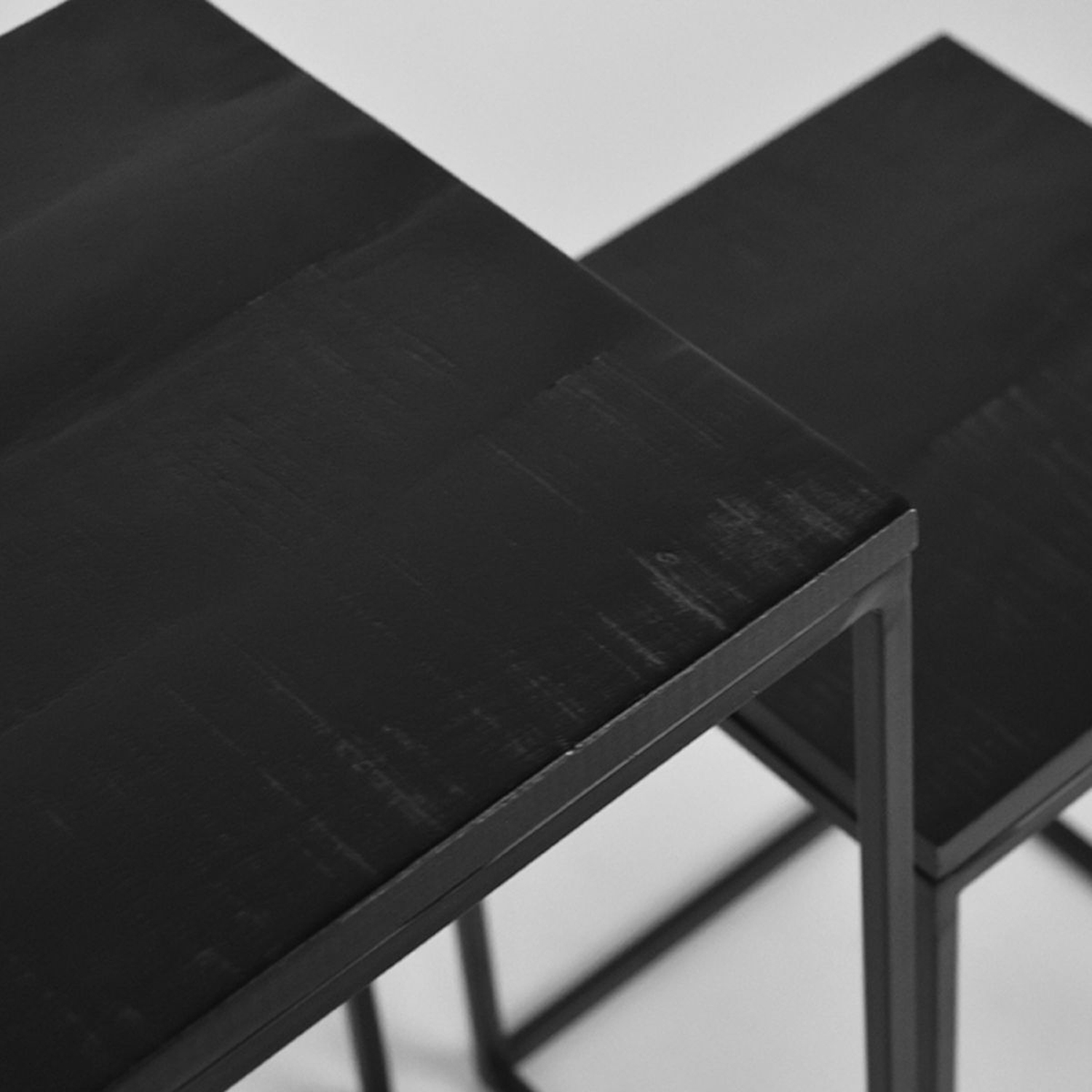 2er Set Pflanzenstisch Pflanzsäule schwarz Blumensäule