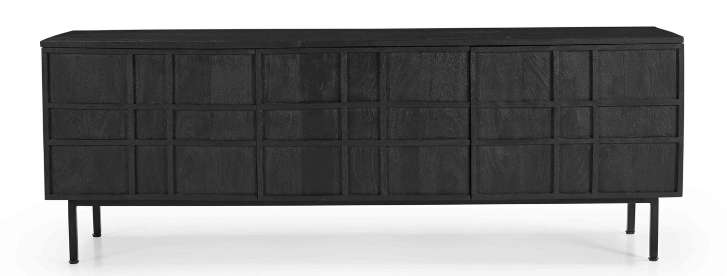 TV Lowboard JEROEN 160 cm Mango Holz schwarz