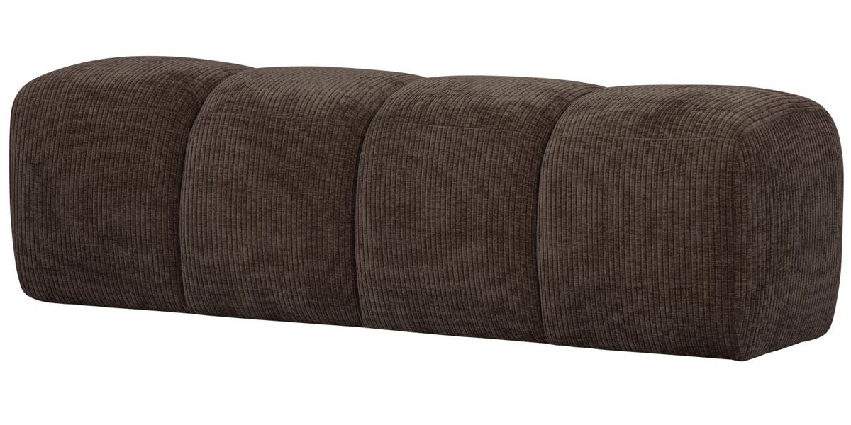 woood Esszimmerbank Hocker MOJO 164 cm gerippter Stoff braun
