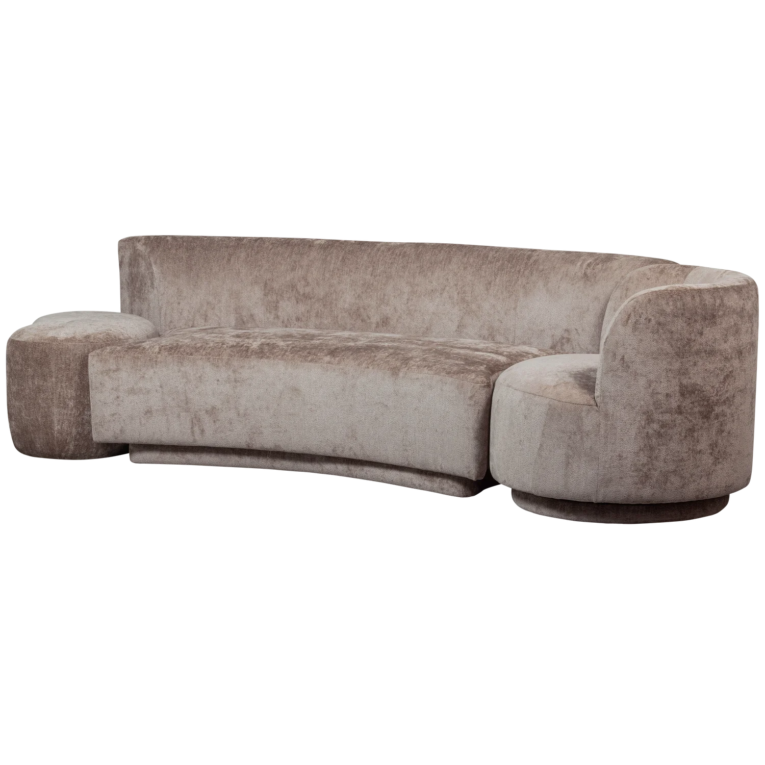 Couchgarnitur COMBI-POPULAR Sofa & modular Sessel Hocker Chenille taupe