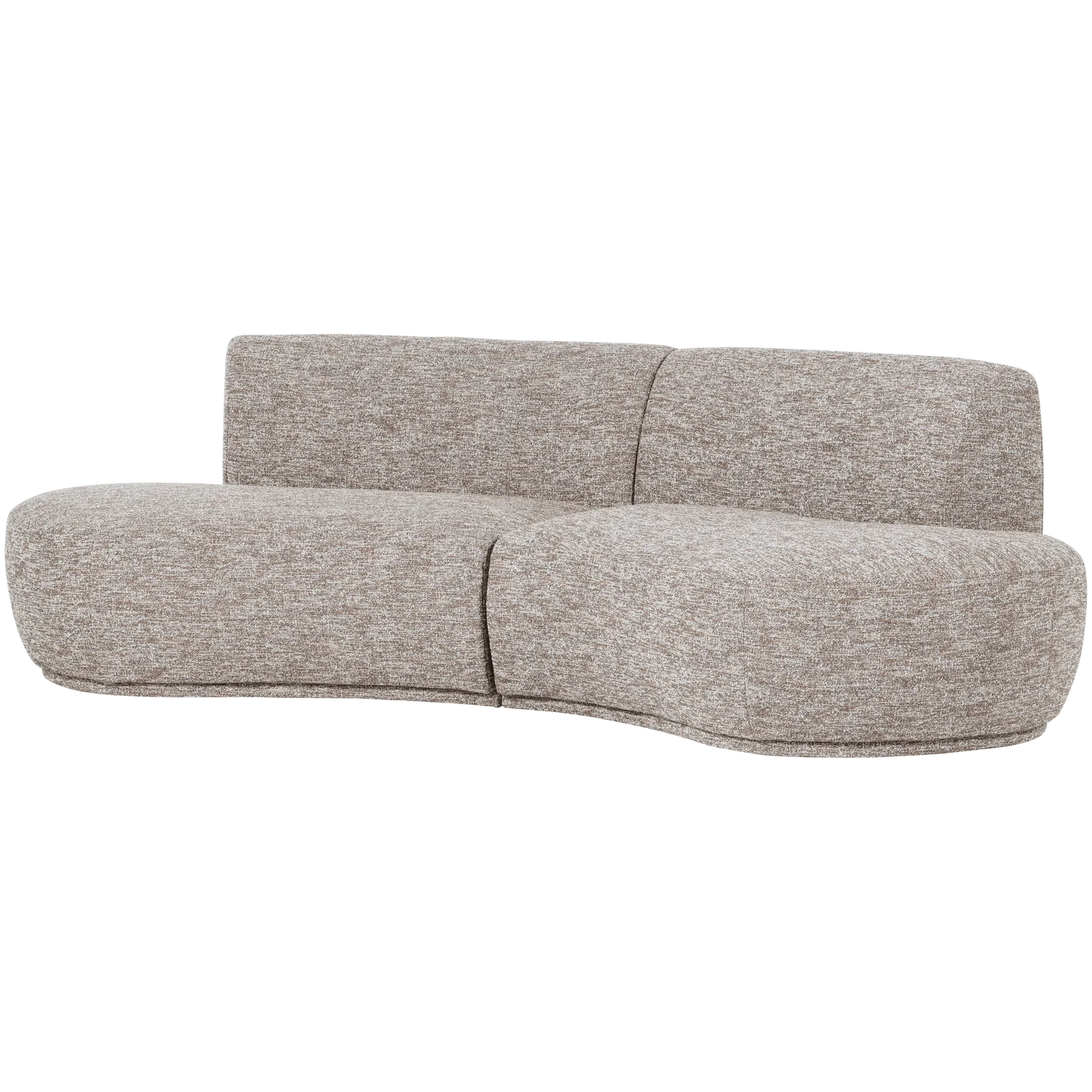4 Sitzer Sofa BATAVIER halbrund Webstoff Melange sandfarben