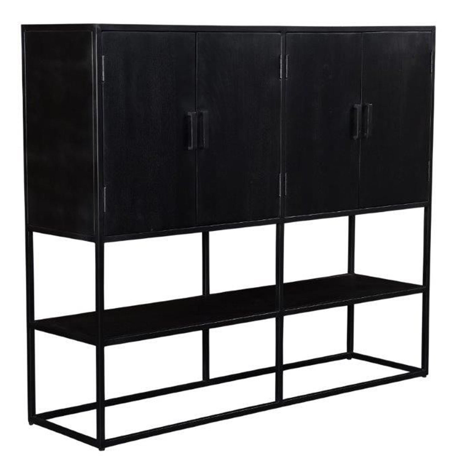 Highboard Kala B 160 cm Mangoholz Metall Schrank