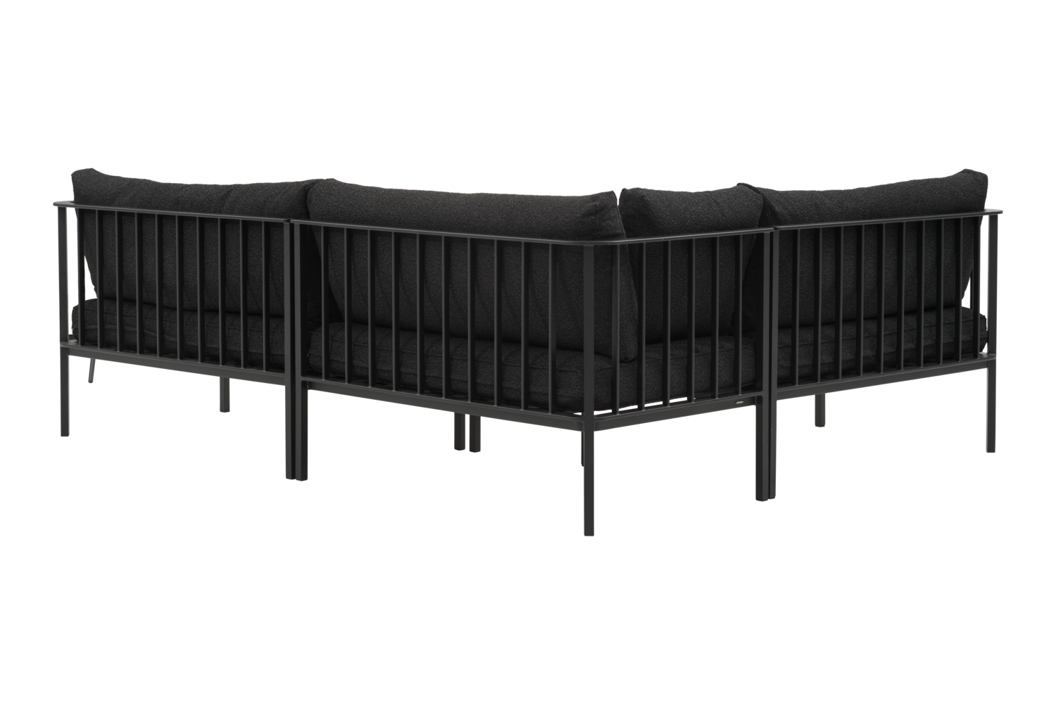 Garten Lounge Set Ecksofa Upper Aluminium schwarz