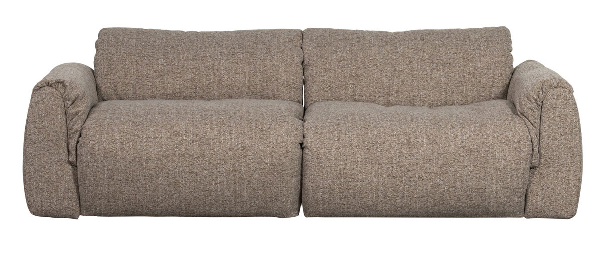 woood 2 Sitzer Sofa BAGGY Webstoff braun melange