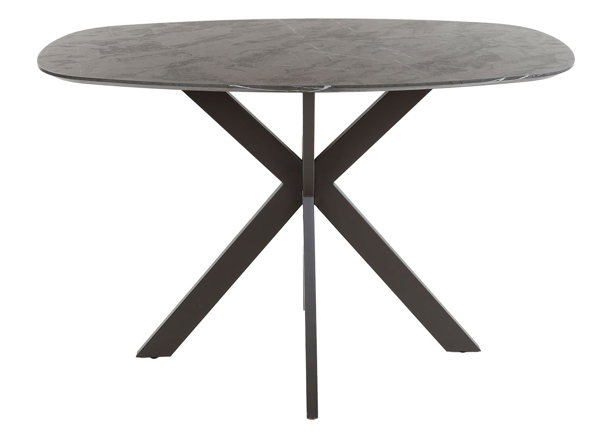 Bartisch oval 140 x 80 cm Kreuzbein Keramikoptik