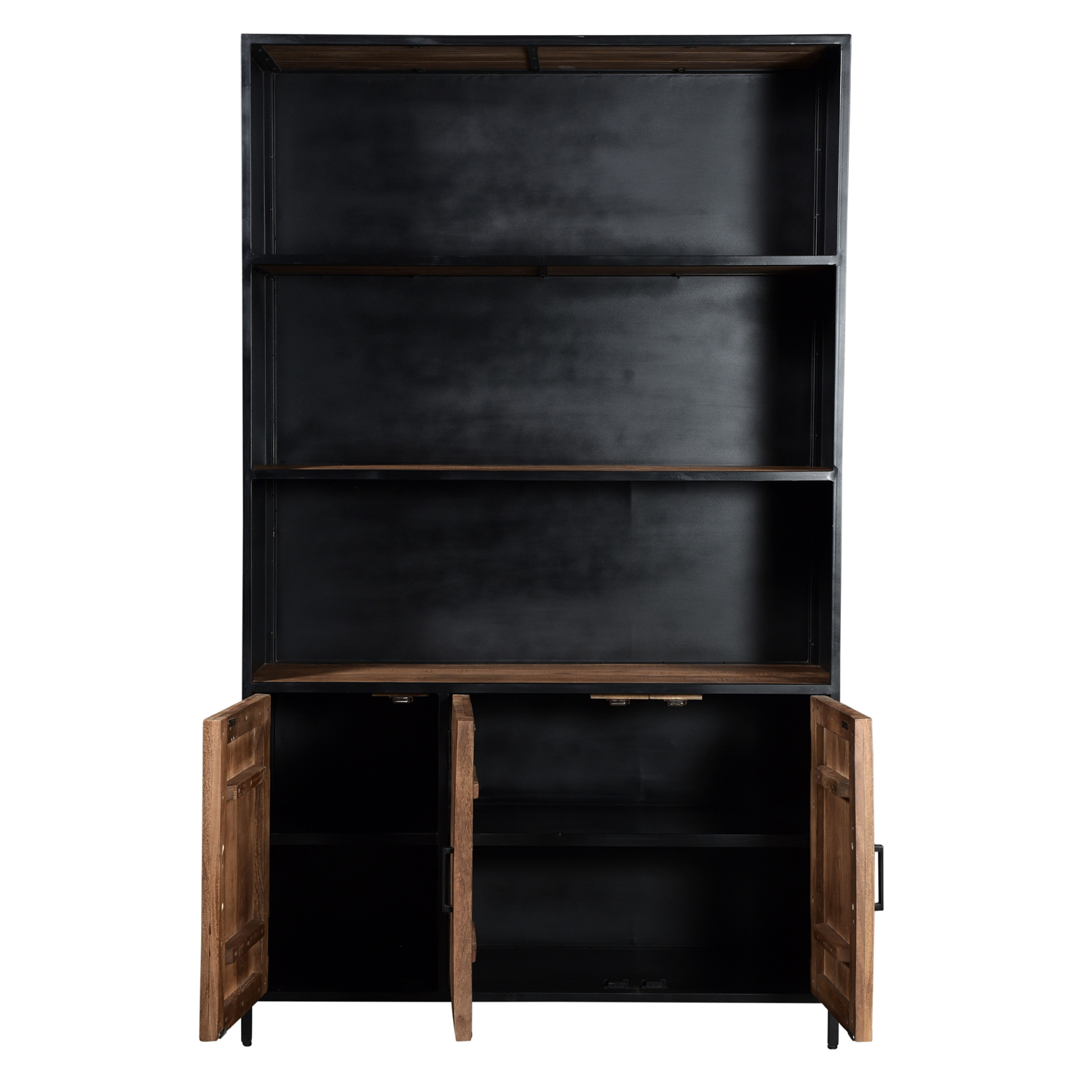 Schrank Regal mit Türen Sturdy B 120 cm Mangoholz massiv