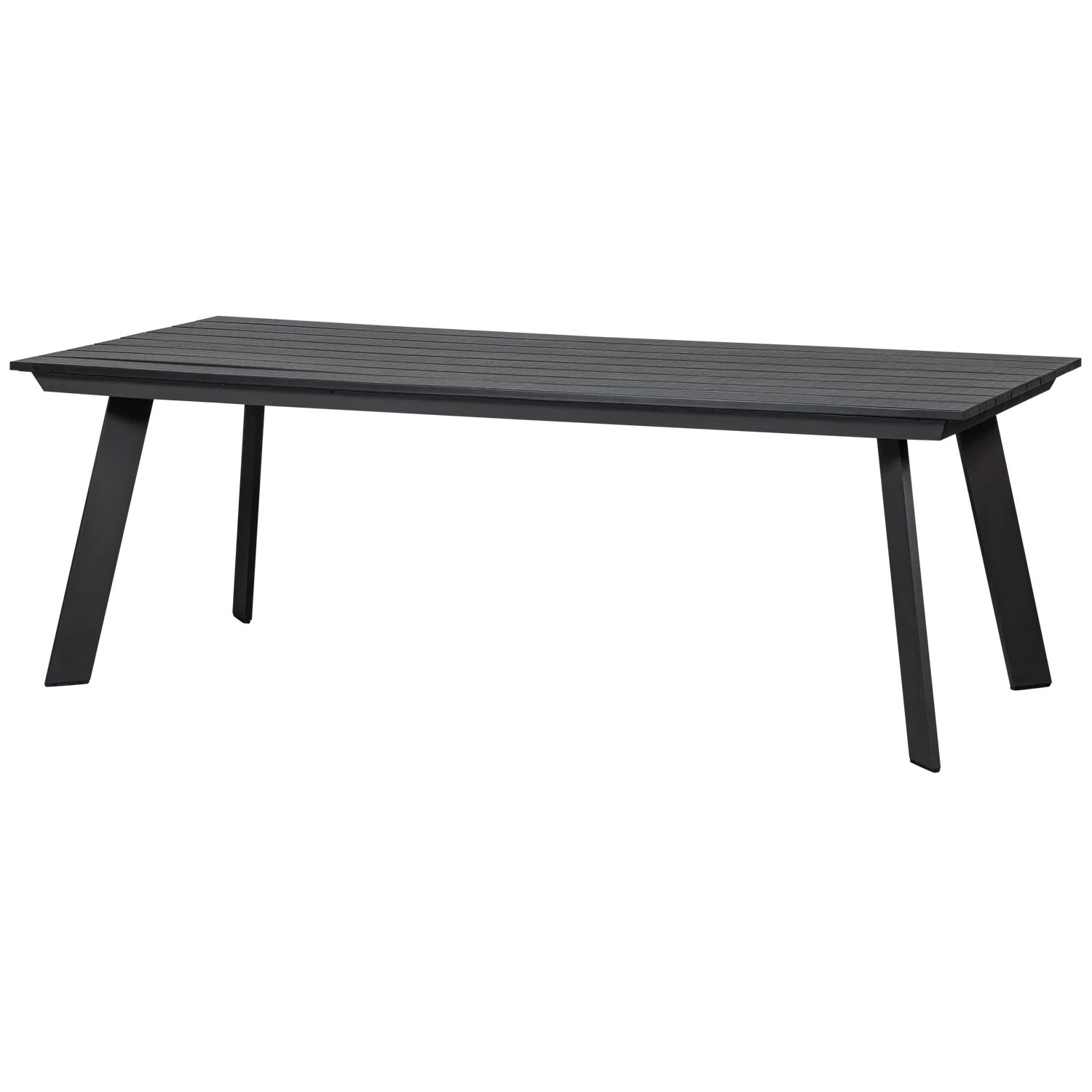 Gartentisch VEERLE 220 x 100 cm Polyholz Aluminium anthrazit Esstisch Outdoor