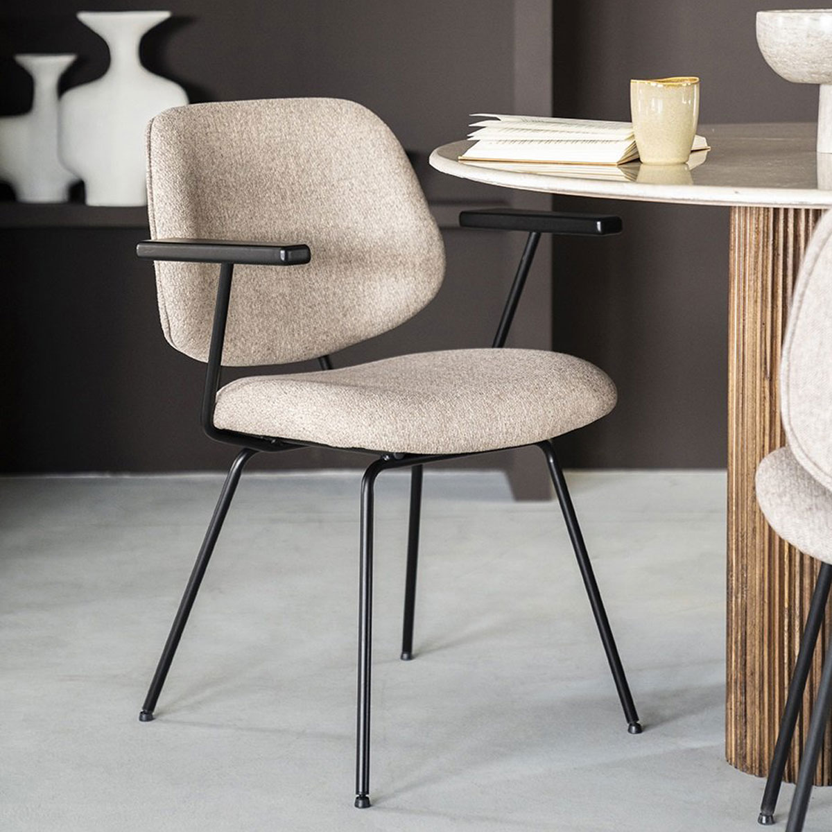 Armlehnstuhl Lynn rosa Esszimmerstuhl Stuhl