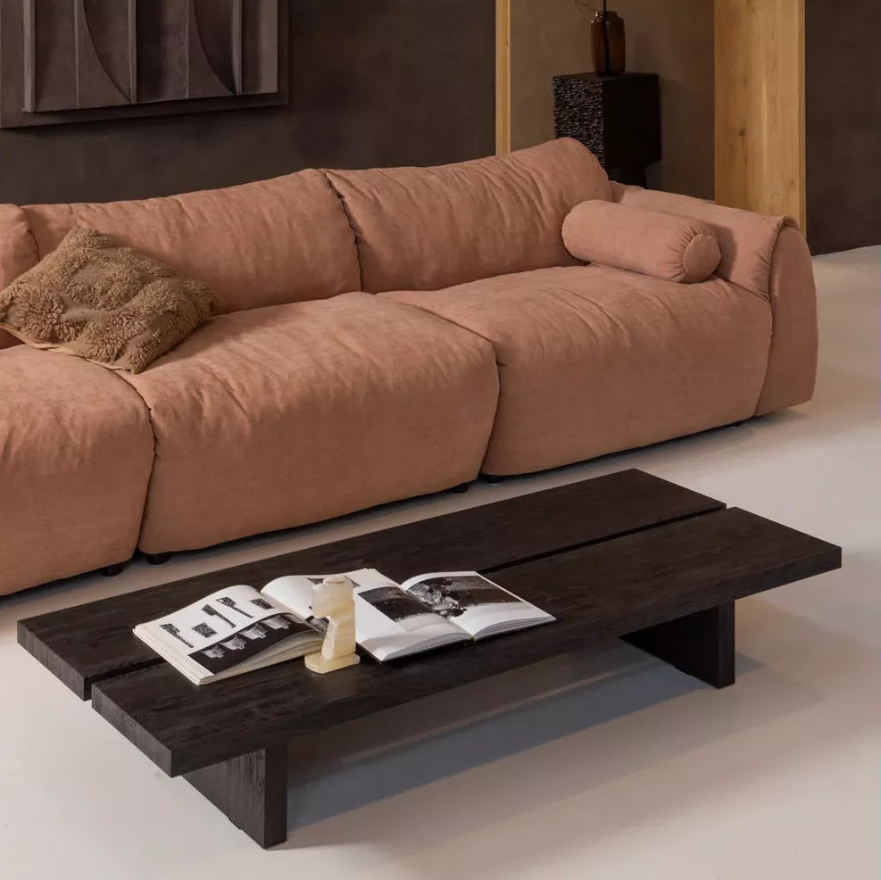 Couchtisch LION 140 x 60 cm MDF dunkelbraun Sofatisch