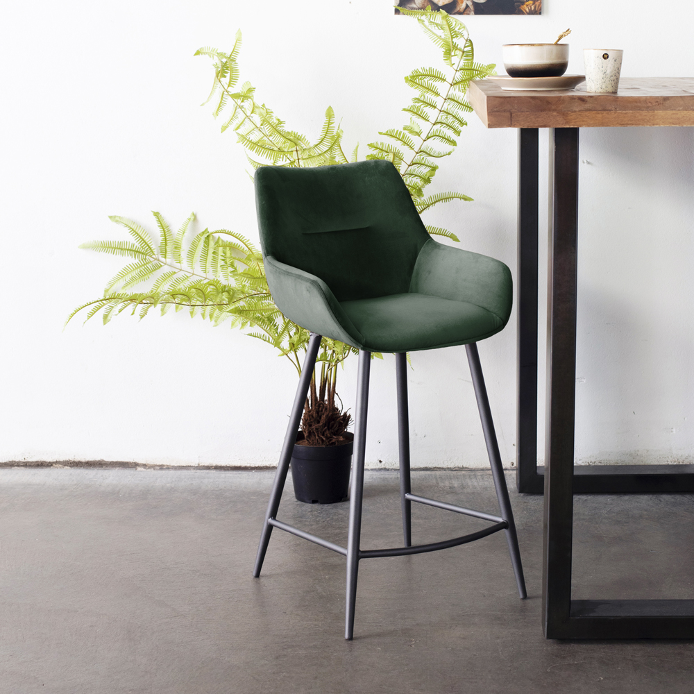 Barhocker John SH 63 cm Samt grün