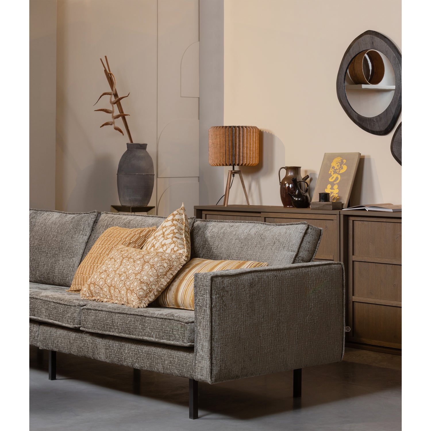 3 Sitzer Sofa RODEO Struktur Velvet Samt frost