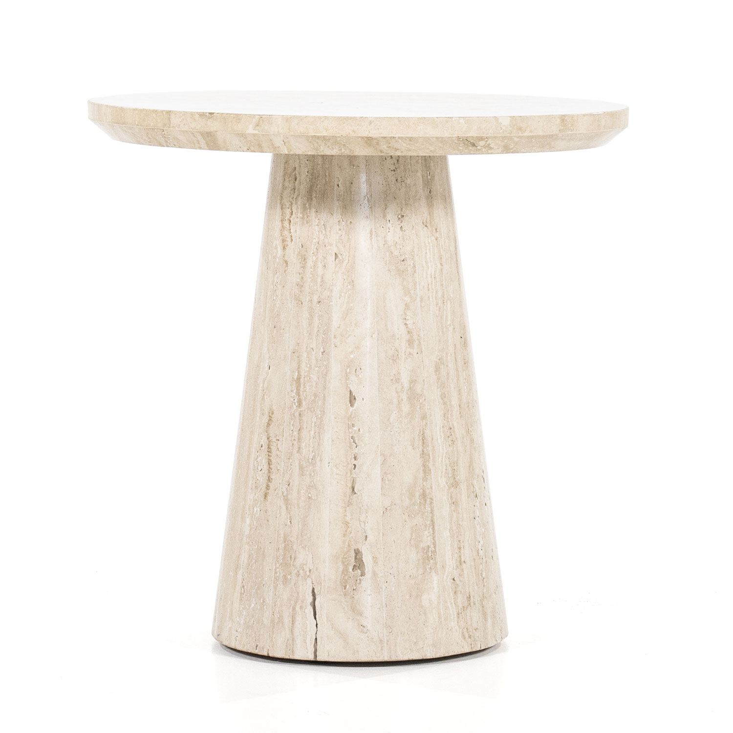 Beistelltisch Laimee Ø 45 cm Travertin Naturstein
