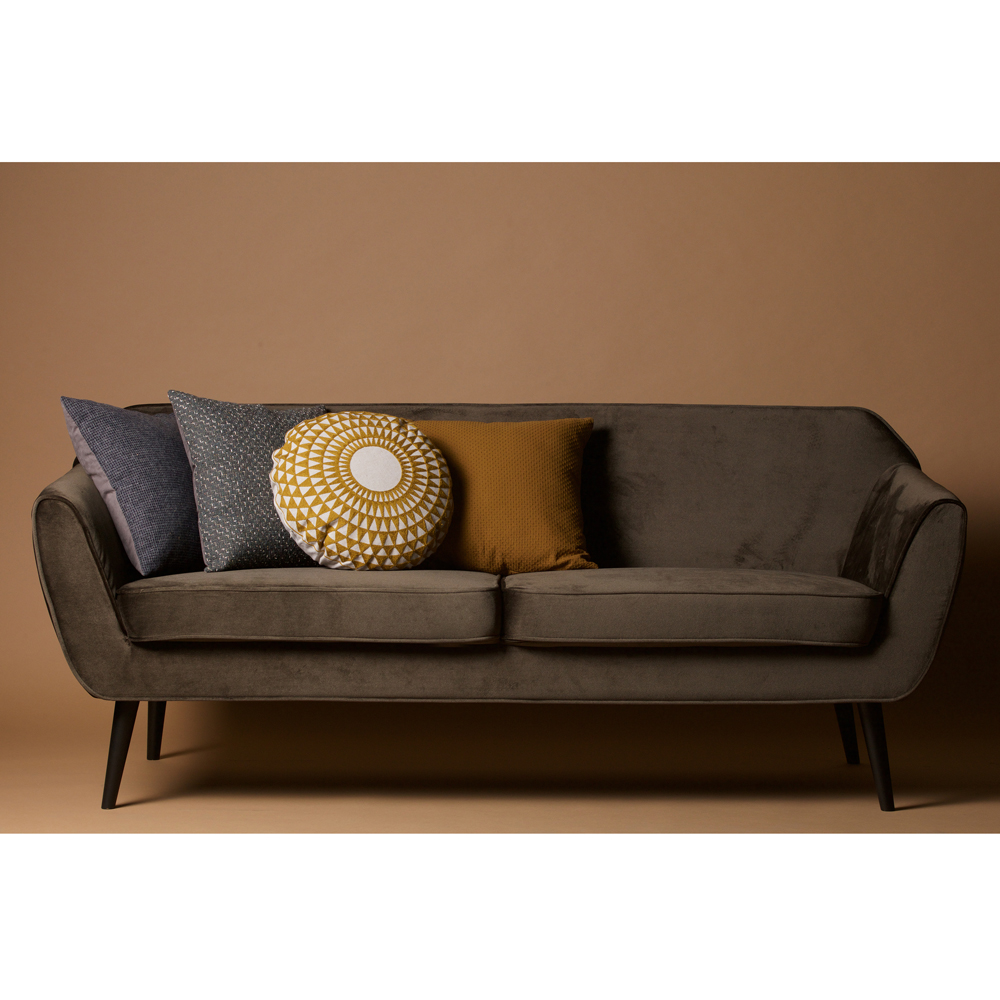 woood 2,5 Sitzer Sofa ROCCO Samt warmes grün Couch Loungesofa Garnitur Couchgarnitur