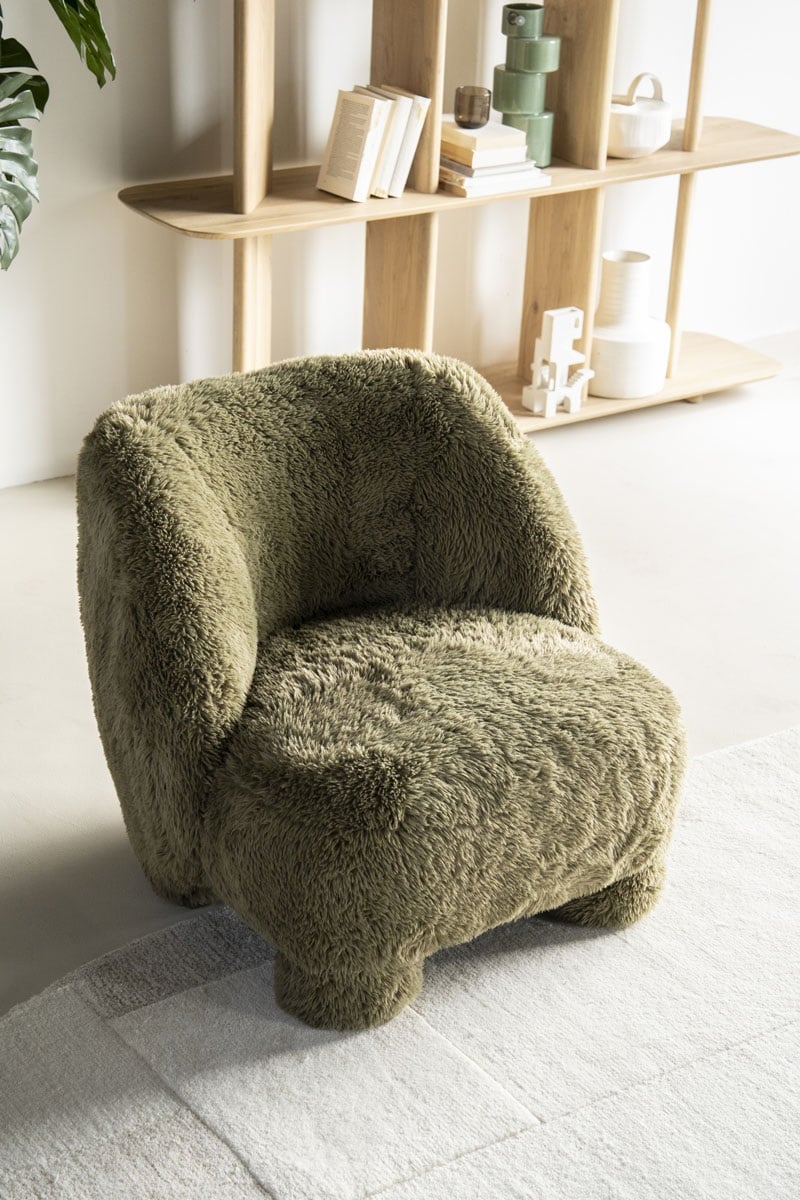 Sessel Samson Teddystoff grün Relaxsessel Fernsehsessel